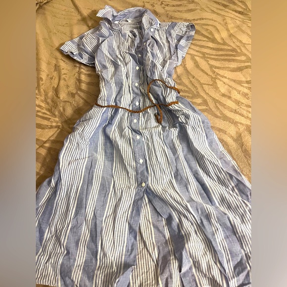 Zara Stripped Belted Shirt Dress - Picture 5 of 12